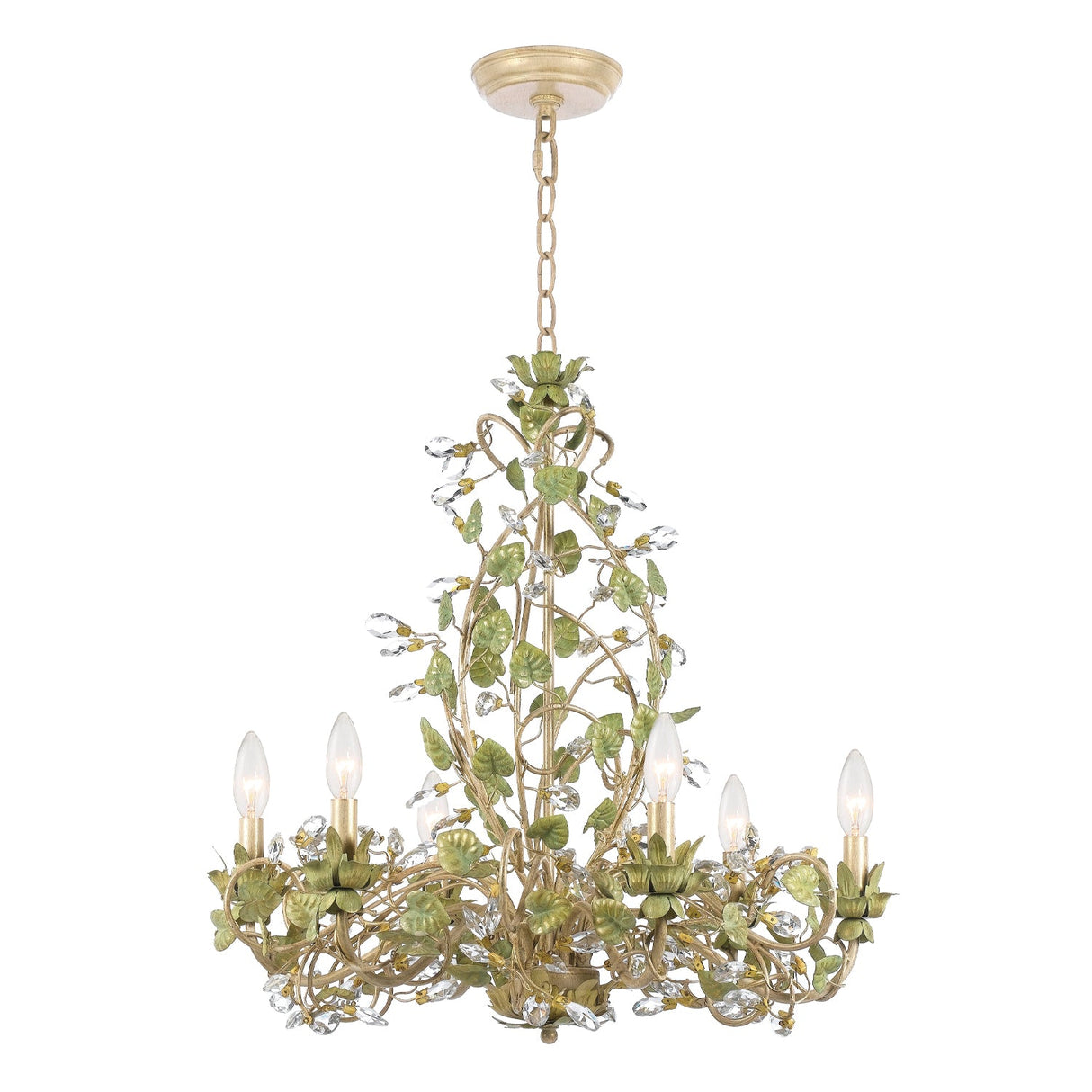 Josie 6 Light Champagne Green Tea Chandelier 4846-CT