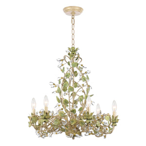 Josie 6 Light Champagne Green Tea Chandelier 4846-CT
