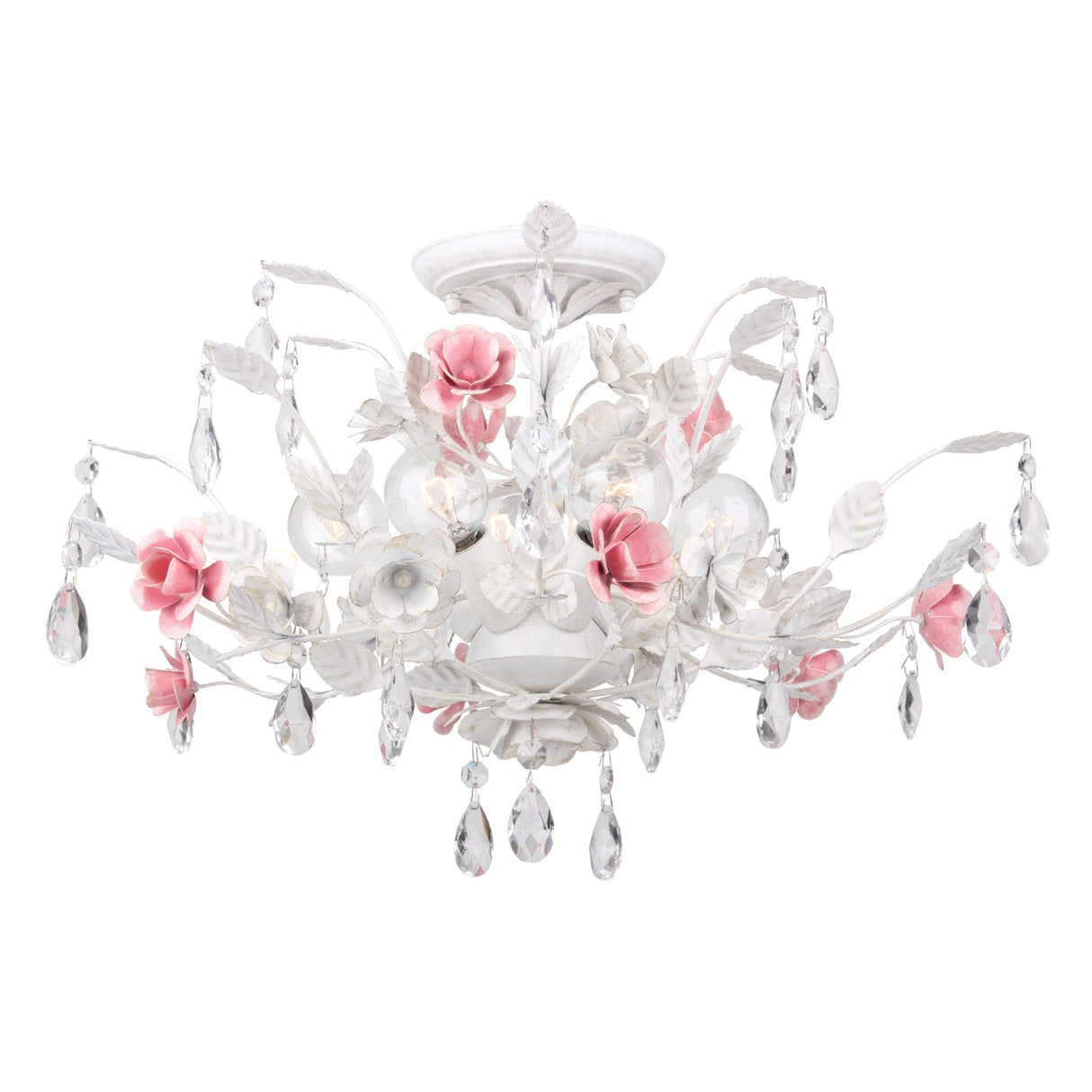 Lola 6 Light Wet White Semi Flush Mount 4850-WW