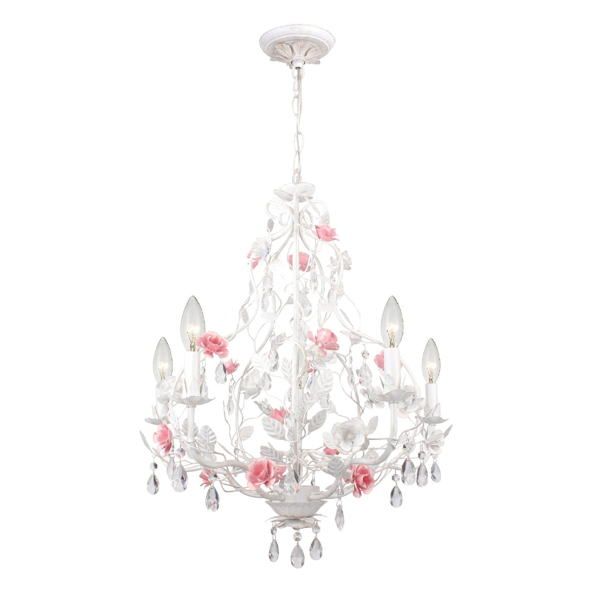 Lola 5 Light Wet White Chandelier 4856-WW