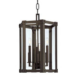 Hudson Valley Lighting Roxbury 6-Light Pendant - Distressed Bronze Finish with Clear Glass Shade