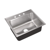 Just Manufacturing SLXD2225A3 Single Bowl Drop-in Sink, 3 holes, Silver (Open Box)