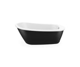 MAAX 105797-000-002-125 Sax AcrylX Freestanding End Drain Bathtub in White with Black Skirt