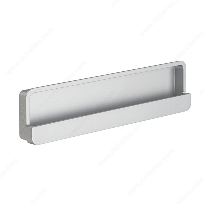 Richelieu BP873532174 Modern Recessed Metal Pull - 8735, Matte Chrome, 1 1/4 in, 2 1/4 in