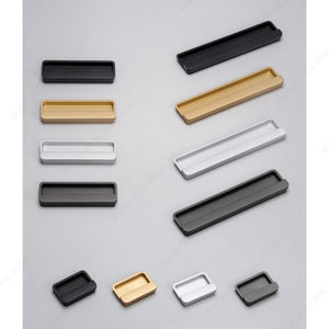 Richelieu BP873532900 Modern Recessed Metal Pull - 8735, Matte Black, 1 1/4 in, 2 1/4 in