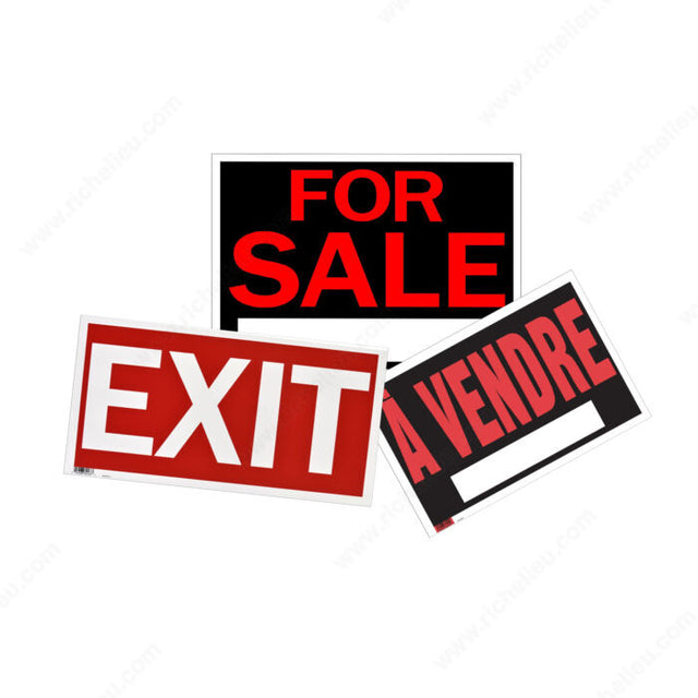Klassen Bronze 1170279 8" x 12" Hi-Impact Signs, Black / White / Red, Bilingual, No Smoking