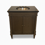 30" Rustic Chic Vanity Set with Granite Top, Nickel Sink