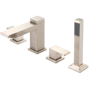 Pioneer 4MO611-BN Mod Two Handle Roman Tub Set With Handheld Showerhead in Brushed Nickel