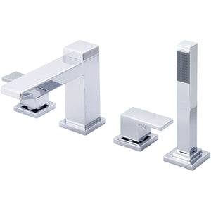 Pioneer 4MO611 Mod Two Handle Roman Tub Set With Handheld Showerhead in Polished Chrome
