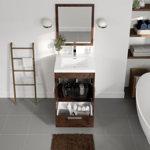 Lugano 24 in. Rosewood Single Sink Bath Vanity with Acrylic Top and Integrated Sink