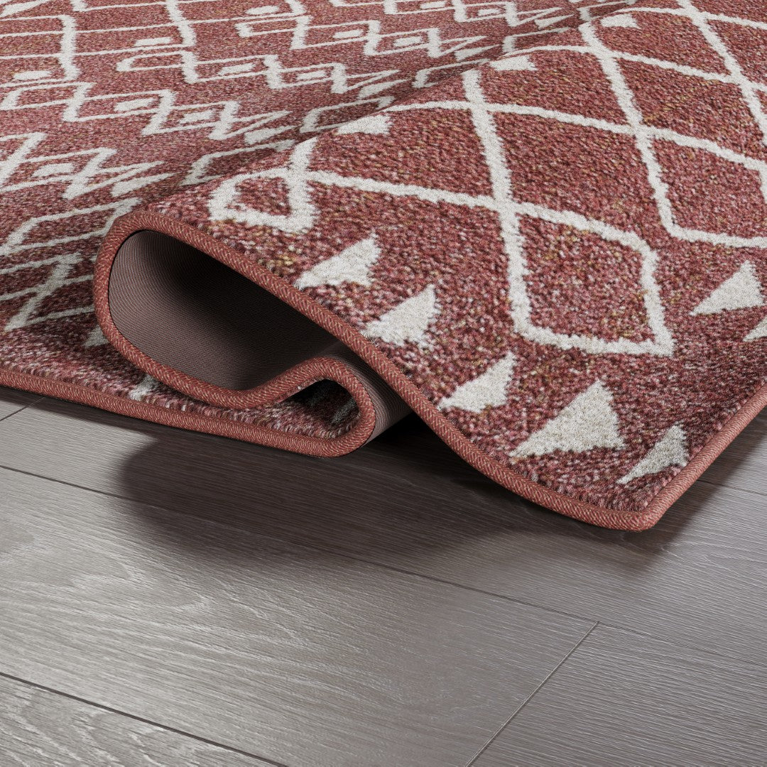 Eviva Loops 2' x 8' Ikat Orange/Cream Rug