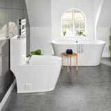 Zion 12 inch Floor Mounted 1-piece 1.28 GPF Tornado Flush Elongated Toilet in White Seat Included