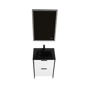 Blossom Zurich 24" Vanity – Glossy White & Metal Grey with Soft-Close Drawers