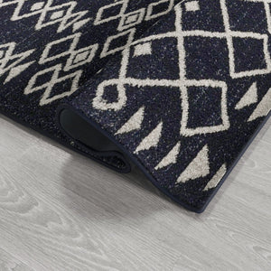 Eviva Loops 5' x 7' Ikat Blue/Cream Rug