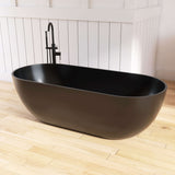 New England Home Goods Daytona 69" Freestanding Tub in Black - Stone Resin Solid Surface