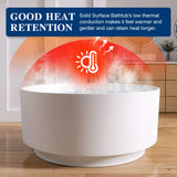 New England Home Goods 49" Round Solid Surface Freestanding Soaking Tub for Small Bathrooms