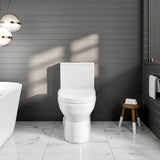 Scale 12 inch Floor Mounted 1-piece 1.28 GPF Dual Flush Elongated Toilet in White Seat Included