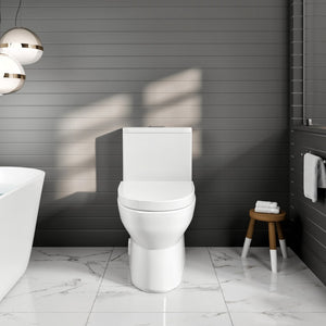 Scale 12 inch Floor Mounted 1-piece 1.28 GPF Dual Flush Elongated Toilet in White Seat Included