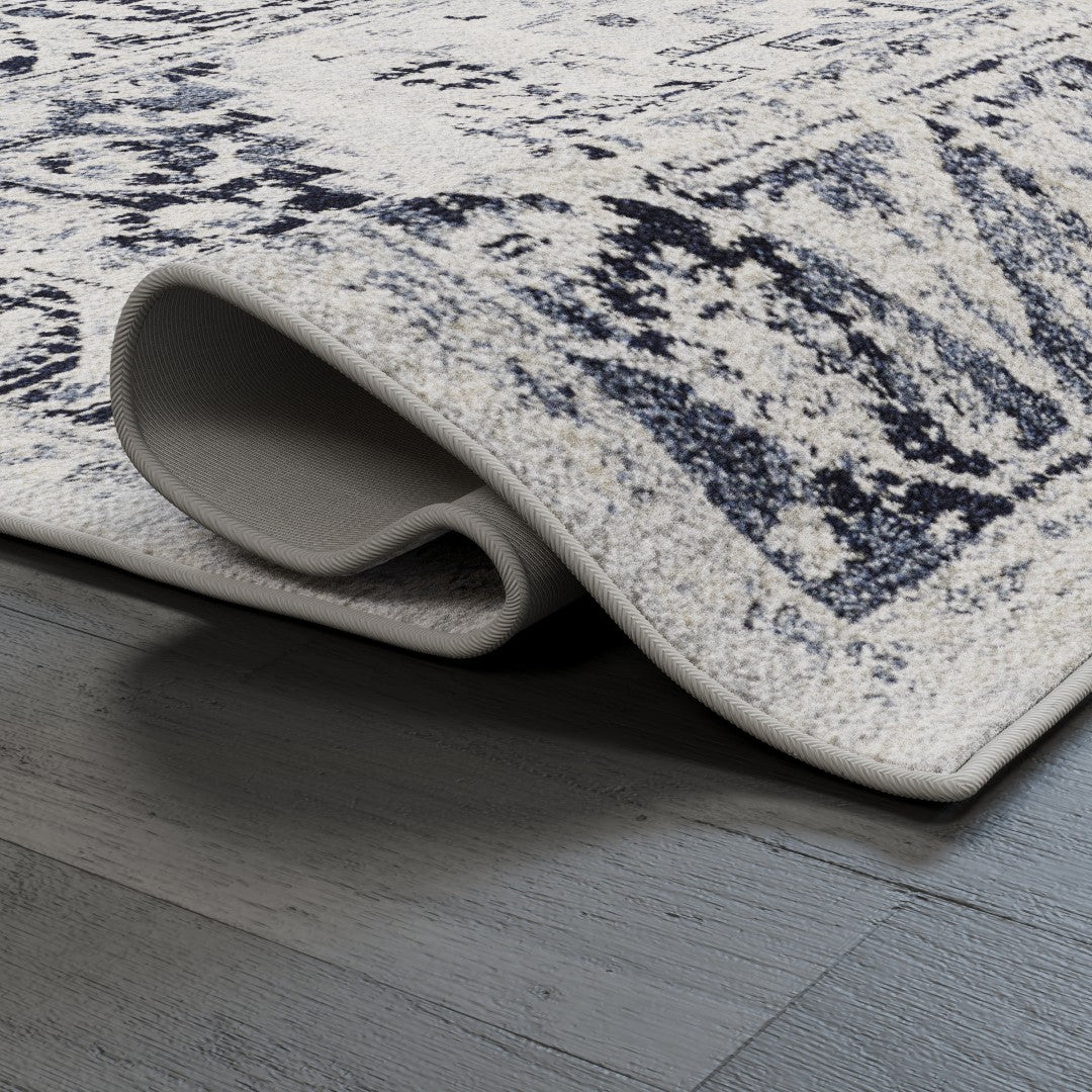 Eviva Capricorn 3' x 5' Oriental Blue/Cream Rug