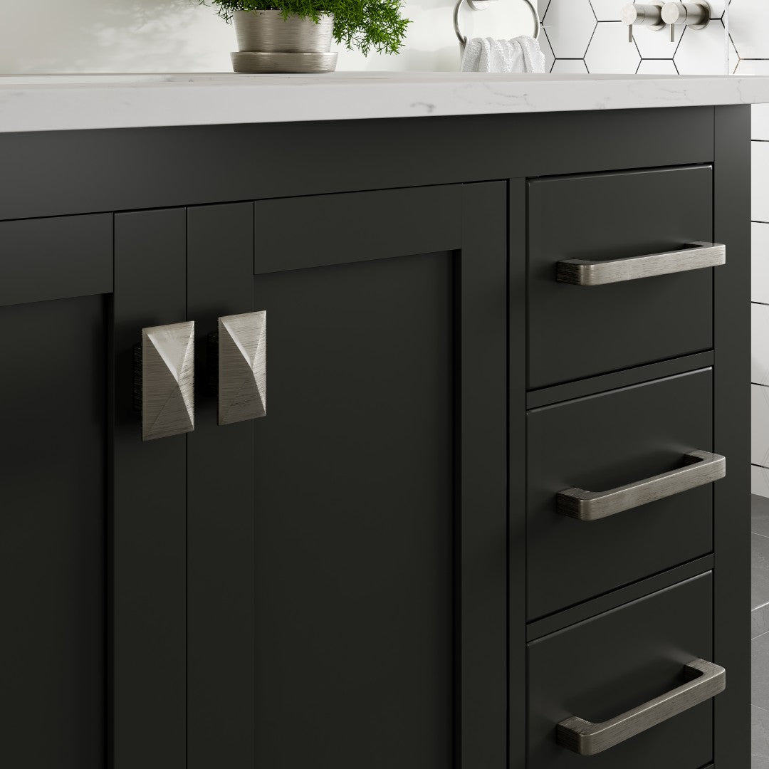 London 42 in. Espresso Single Sink Bath Vanity with Carrara Quartz Top and Undermount Porcelain Sink