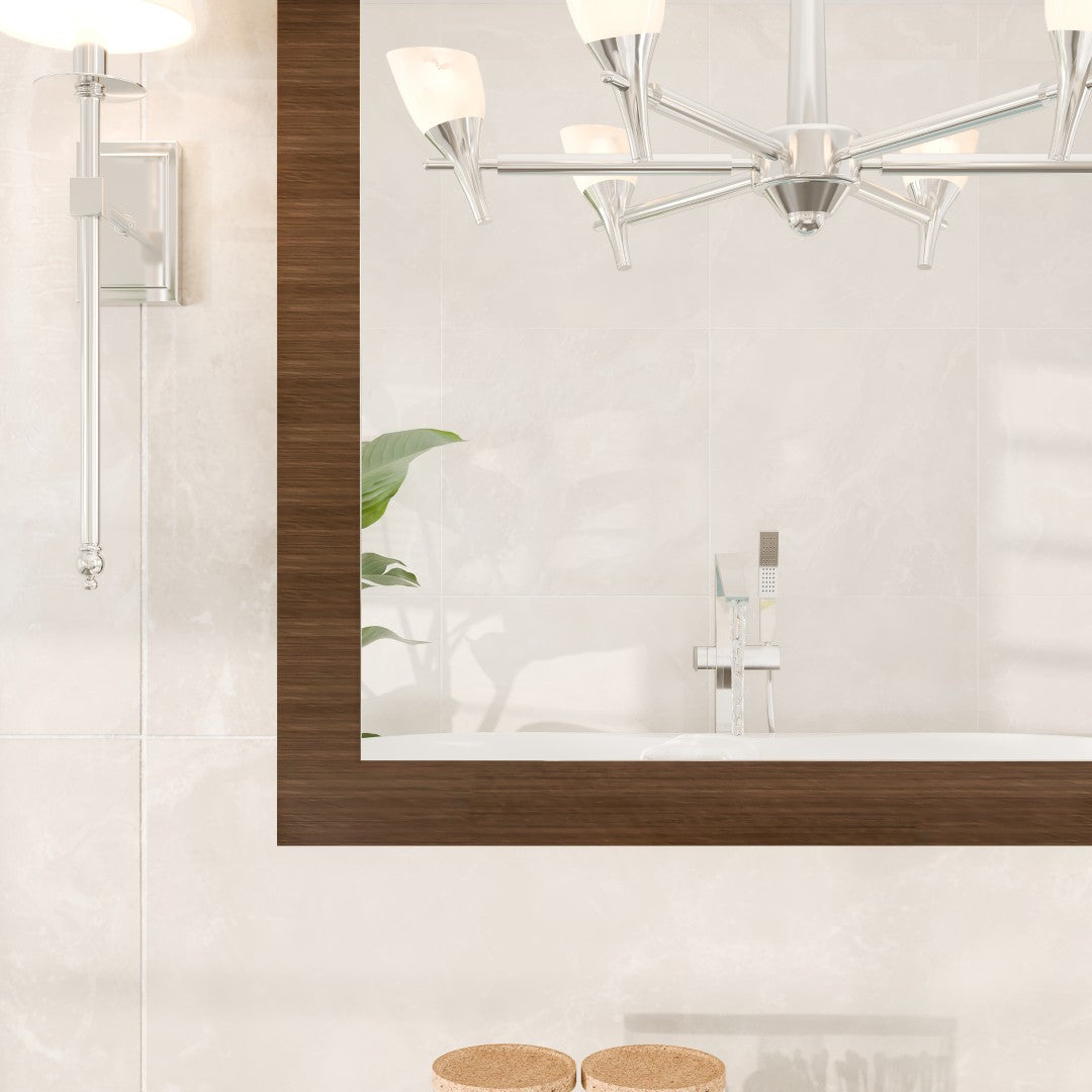 Eviva Reflection 42" x 32" Rectangular Gray Oak Wooden Framed Mirror
