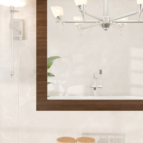 Eviva Reflection 42" x 32" Rectangular Gray Oak Wooden Framed Mirror