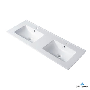 Blossom Zurich 48" Vanity – Double Sink Compatible in Glossy White & Metal Grey