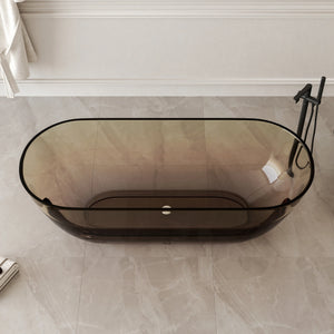 New England Home Goods Daytona 69" Freestanding Tub in Sepia - Stone Resin Solid Surface