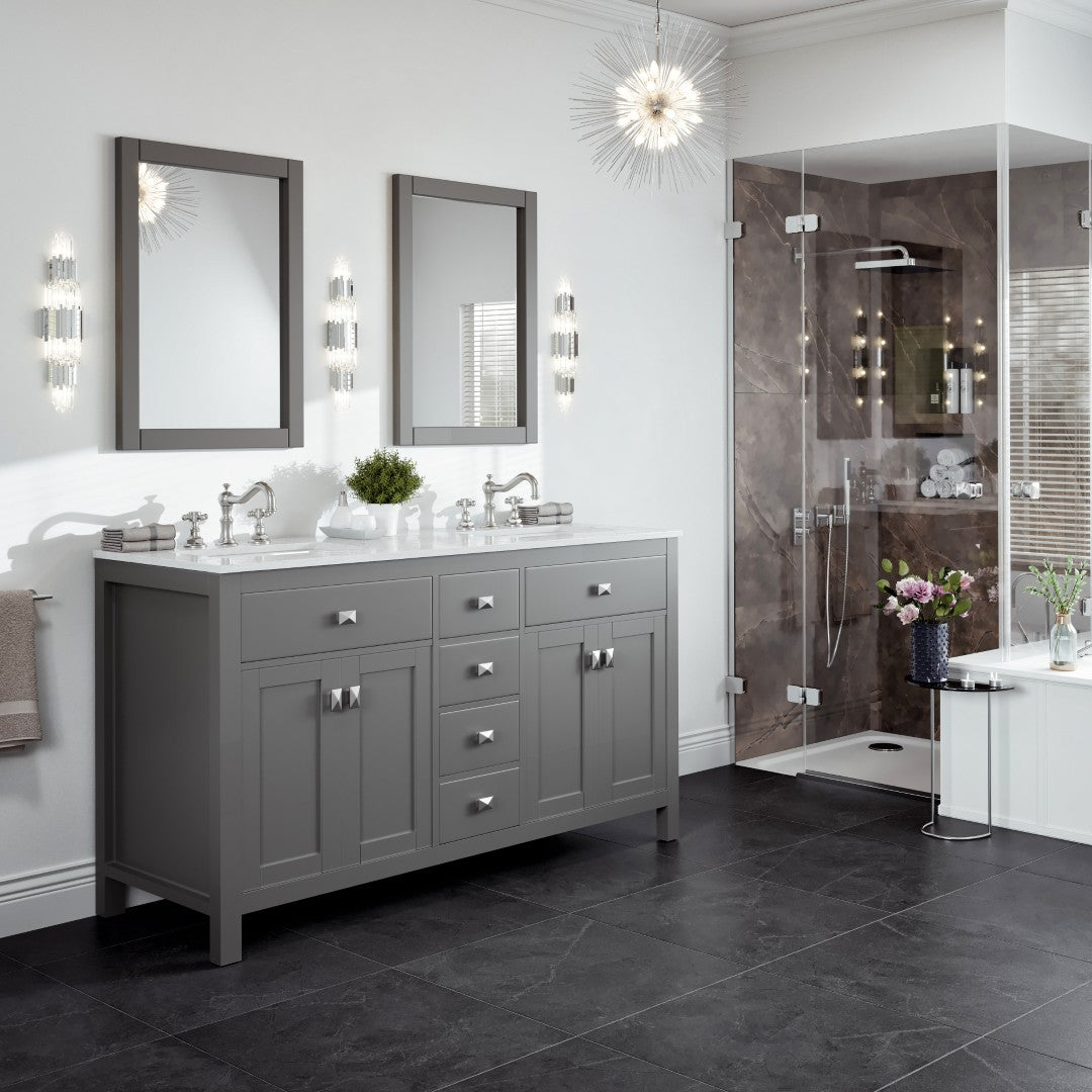 Artemis 72 in. Gray Double Sink  Bath Vanity with Engineered Top and Undermount Porcelain Sinks