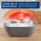 New England Home Goods Manaslu 59" Freestanding Tub in Gray - Stone Resin Solid Surface