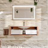 Dolce Vita 48 in. Blush Wall Mount Single Sink Bath Vanity with Solid Surface Top and Integrated Sink