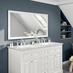 Eviva New York 60" x 30" Rectangular White Wooden Framed Mirror