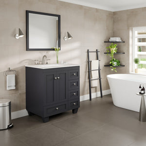 Acclaim 30 in. Dark Gray Single Sink Bath Vanity with Carrara Quartz Top and Undermount Porcelain Sink