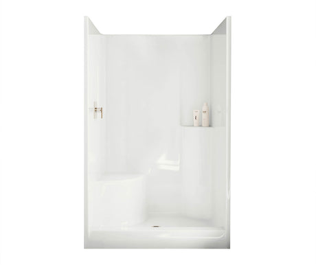 MAAX 102677-000-002-001 Evergreen 48 x 37 AcrylX Alcove Center Drain One-Piece Shower in White