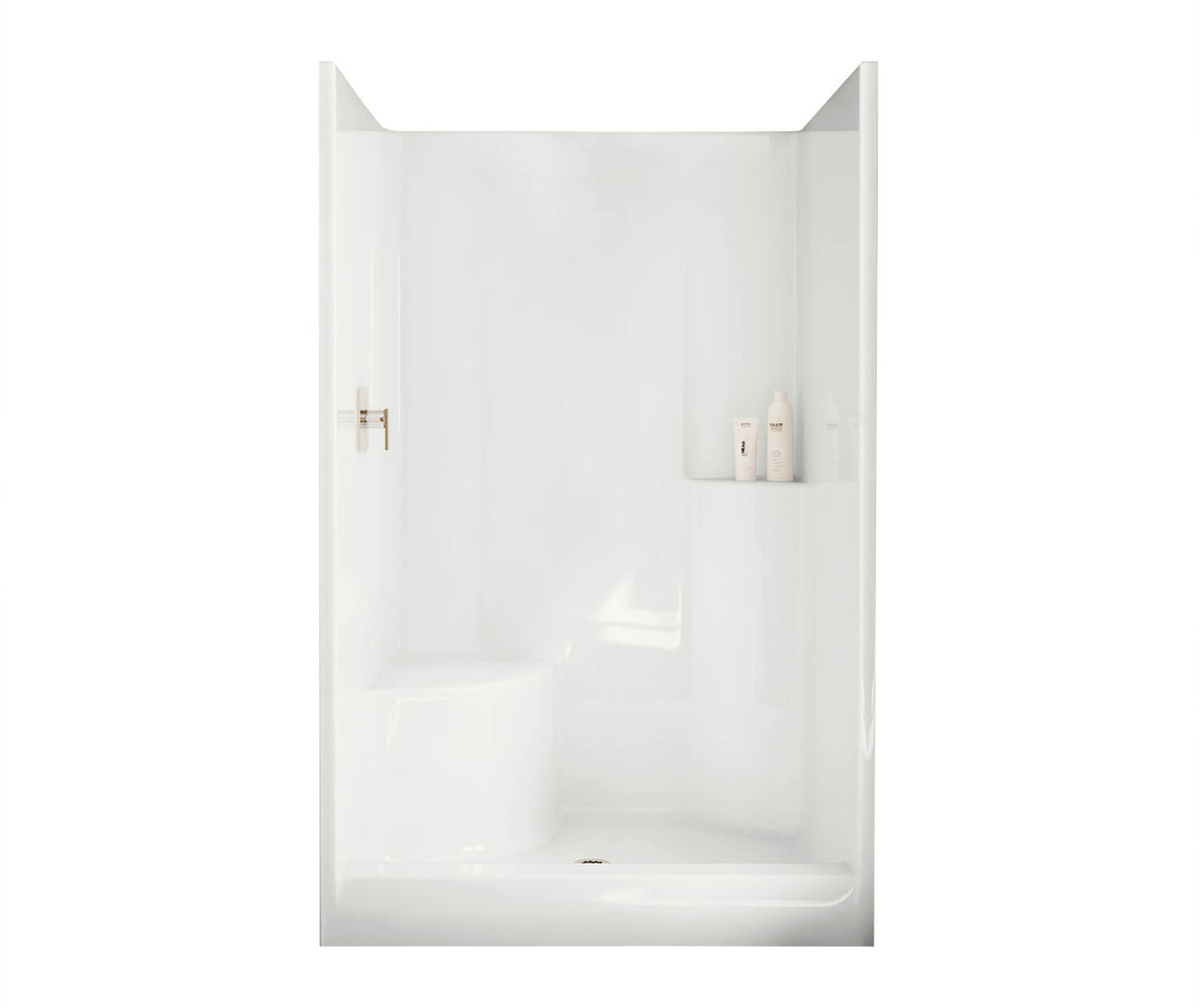 MAAX 102677-000-002-002 Evergreen 48 x 37 AcrylX Alcove Center Drain One-Piece Shower in White