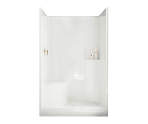 MAAX 102677-L-000-019 Evergreen 48 x 37 AcrylX Alcove Center Drain One-Piece Shower in Thunder Grey