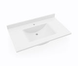 Swanstone CV1B2237 Contour 22 x 37 Single Bowl Vanity Top in White CV02237.010