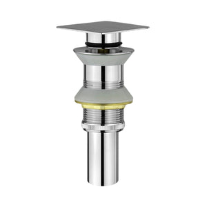 DAX Brass Square Vanity Sink Pop-Up Drain without Overflow, Chrome DAX-82012-CR