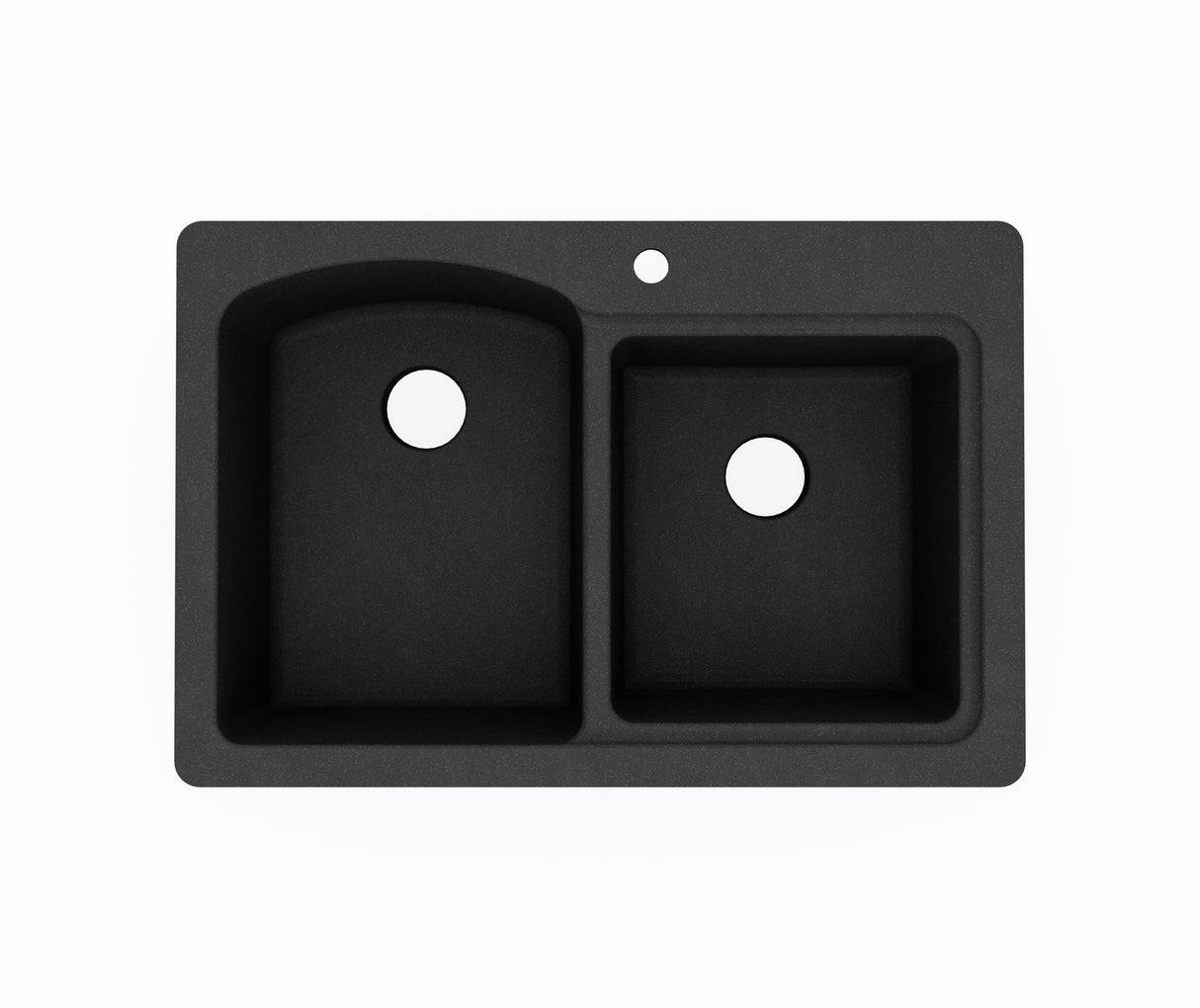Swanstone KSDB-3322 22 x 33 Swanstone Dual Mount Double Bowl Sink in Black Galaxy KS03322DB.015