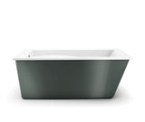 MAAX 105571-055-019 Optik 6032 F Acrylic Freestanding End Drain Aerofeel Bathtub in White with Thunder Grey Skirt