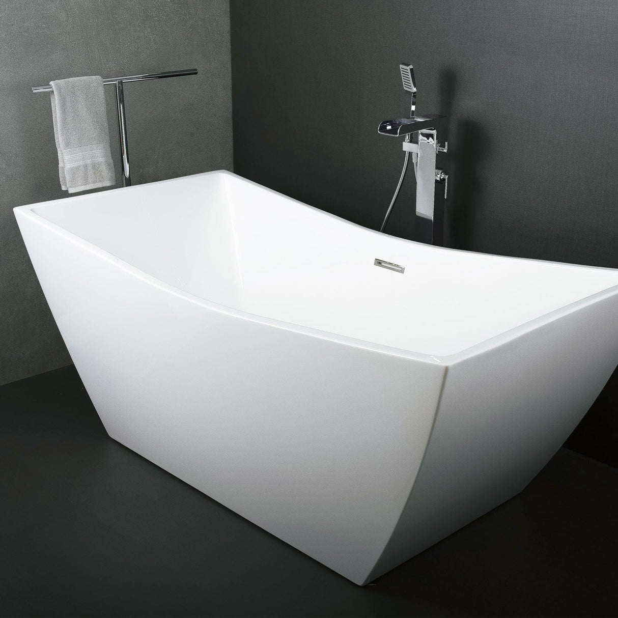 DAX Acrylic Square Freestanding Bathtub, White BT-8086