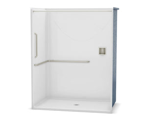 MAAX 106780-000-002-137 OPS-6036-RS - ANSI Grab Bar AcrylX Alcove Center Drain One-Piece Shower in White