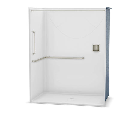 MAAX 106780-000-002-136 OPS-6036-RS - ANSI Grab Bar AcrylX Alcove Center Drain One-Piece Shower in White