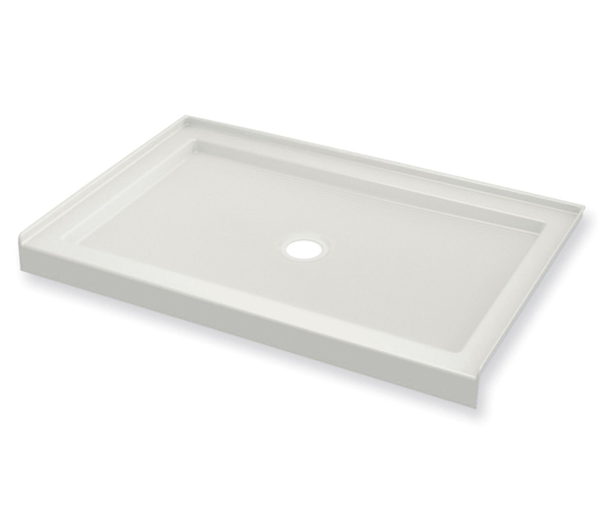 MAAX 410003-541-001-000 B3Round 4836 Acrylic Alcove Shower Base in White with Anti-slip Bottom with Center Drain