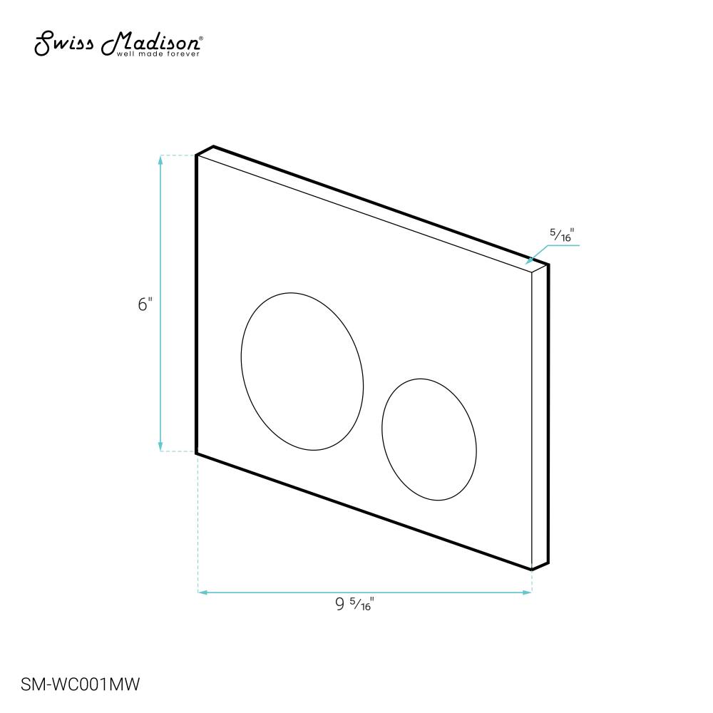 Wall Mount Dual Flush Actuator Plate with Round Push Buttons in Matte White