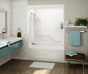 MAAX 107000-R-103-001 Allia TSR-6032 Acrylic Alcove Right-Hand Drain One-Piece Aeroeffect Tub Shower in White