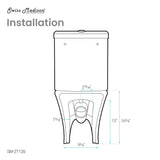 Calice Two-Piece Elongated Rear Outlet Toilet Dual-Flush 1.1/1.6 gpf