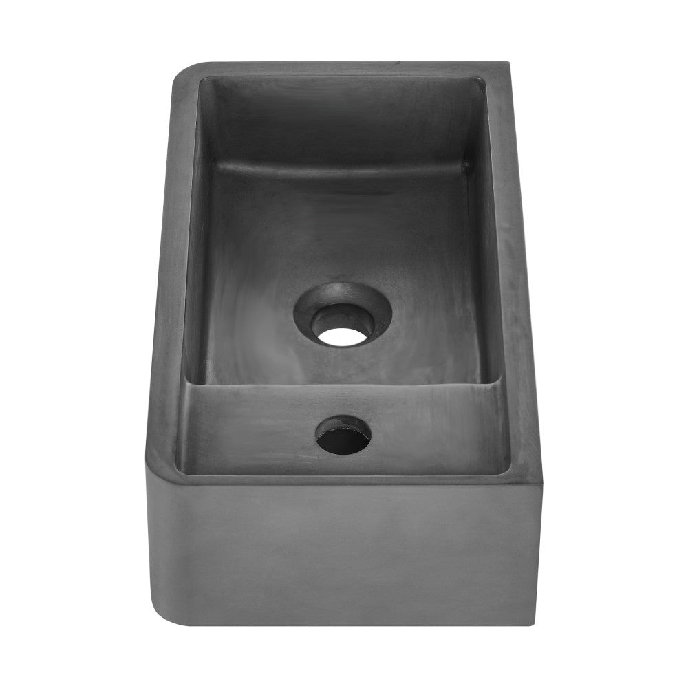 Lisse 17.5" Rectangle Concrete Wall-Mount Bathroom Sink in Dark Grey