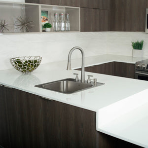 DAX Stainless Steel Single Bowl Top Mount Kitchen Sink, Brushed Stainless Steel DAX-OM-2522