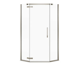 MAAX 139315-900-305-000 Davana Neo-angle 38 x 38 x 75 in. 8mm Pivot Shower Door for Corner Installation with Clear glass in Brushed Nickel